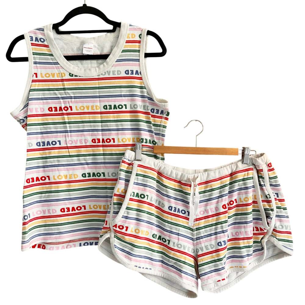 Hanna Andersson Women's Tank John Pajama Two Piece Set Shades of Love